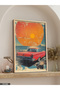 Vintage Car Poster Single Piece Wooden Framed Painting - 4