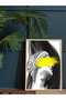 Yellow Line and Sculpture One-Piece Wooden Framed Painting - 2