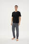 New Season Men's Crew Neck Short Sleeve Stylish Design Pajama Set - 5