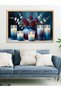 Red Flower and Candles One Piece Wooden Framed Painting - 2