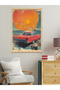 Vintage Car Poster Single Piece Wooden Framed Painting - 3