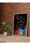 Colorful and Gold Butterfly One-Piece Wooden Framed Painting