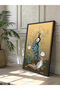 Floral Peacock One Piece Black Wooden Framed Painting