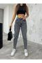 Smoked Mom Trend Women's Boyfriend High Waist Jeans (Blueva) - 4