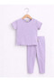 Infant Girls 2-Pack Rib T-Shirts & 2-Pack Rib Leggings Set (Hearts & Lilac Stripe) - 5