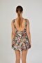 Leafy Patterned Strappy Shorts Dress Swimsuit - 7