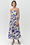 Slim Fit Midi Dress with Rope Straps and Pockets - 2
