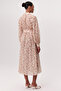 Shirt Collar Cuffed Waist Fitted Regular Midi Dress - 3
