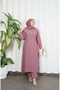 Stone Embellished Large Size Hijab Suit Powder Hnt7537 - 5