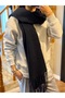 Navy Blue Wool Knitwear Scarf Shoulder Shawl Women's Clothing Accessory