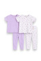 Infant Girls 2-Pack Rib T-Shirts & 2-Pack Rib Leggings Set (Hearts & Lilac Stripe) - 2
