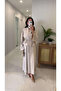Vendra Ecru Belted Jacket Dress Set - 7