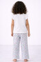 Girls’ Pajama Set – “Sleep Well” Frill Sleeve Top & Floral Print Pants - 2
