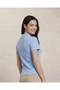 Women Blue Polo Rib T-Shirt - 5