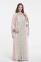 Embroidered kaftan with a belt at the waist, ladies belted kaftan dress