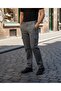 Men's Wide Leg Cargo Pocket Lycra Gray Baggy Trousers - 2