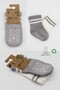 Circled Non-Slip Socket Socks 2 Piece Bs10125 Gray Ecru - 5