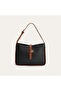 Women's Black Leather Look Handbag with Buckle Detail