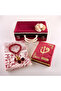 Beaded Box Dowry Box, Prayer Rug + Prayer Beads + Quran Gift Set (Hafız Size, Burgundy) - 2