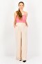 Women Regular Fit Textured Palazzo Pants, Beige - 4
