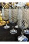 6 Pieces Bohemia Crystal Smoked Color Verşan Pattern 180 ml Coffee Cup Water Glass - 5