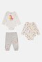 Toddlers Boy 3 Pieces Allover Print Bodysuit And Jogger Pants Set, Multicolor - 2