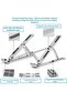 Adjustable Laptop Stand for Desk- Foldable Aluminum Laptop Stand Silver- Lightweight, Portable - 5