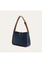 Women's Navy Blue Leather Look Handbag with Buckle Detail - 2