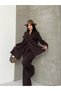 Women's Cape Detailed Suit Set Brown - 3