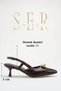 Heeled Women's Shoes - 5 cm Thin Heeled Pointed Toe Women's Stiletto Shoes Brown Yanki - 6