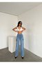 Skyline High Waist Cargo Detailed Wide Leg Jeans
