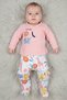 Toddlers Girl 3 Pcs Allover Print Top And Bottom Set With Beanie, Multicolor