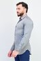 Men Slim Fit Heather Long Sleeves Dress Shirt, Grey - 2