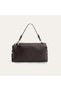 Women's Black Leather Look Handbag with Buckle Detail