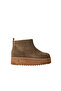 Women's Genuine Suede Leather High-Padded Sole Boots with Fur Inside