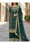 Green Faux Georgette Top Pent & Dupatta - HRT6711 | Green - 2