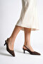 Smıtty Women's Stone Heeled Shoes - Brown Suede - 6