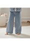 Flared Stone Decorated Girls' Pants D Denim - 2