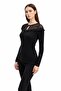 Black Tulle Women's Lace Blouse - 4