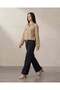 Women Beige Button Down With Front Pocket Jacket - 3