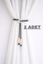 2 Pieces of Bohemian Style Curtain Ties - Background Curtain Compatible Handmade Decorative Curtain Tie Ornament - Gray - 4