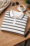 Men's Striped Thin Knitwear Polo Collar Half Zipper Short Sleeve Stylish Casual Sweater - 5