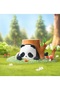 blind box: Panda Roll Fruit Tree Climbing, 1 random piece, Connectable Build-Up Tree Playset - 8