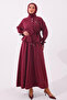 Brooched Double Set N7192 Claret Red - 4