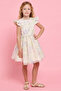 Floral Print Fit & Flare Dress With Crew Neck & Flutter Sleeves - 3