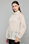 Embroidered Organza Shirt With Classic Collar And Long Sleeves - 2