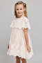 Embroidered Fit & Flare Dress With Crew Neck And Flared Sleeves - 5