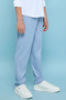 Boy'S Blue Solid Pants With Button Closure - 4