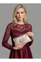 Skin Color Satin Soft Leather Metal Stone Pearl Detailed Chain Strap Crystal Stone Women's Evening Dress Bag