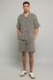 Striped Shirt With Revere Collar And Short Sleeves - 2